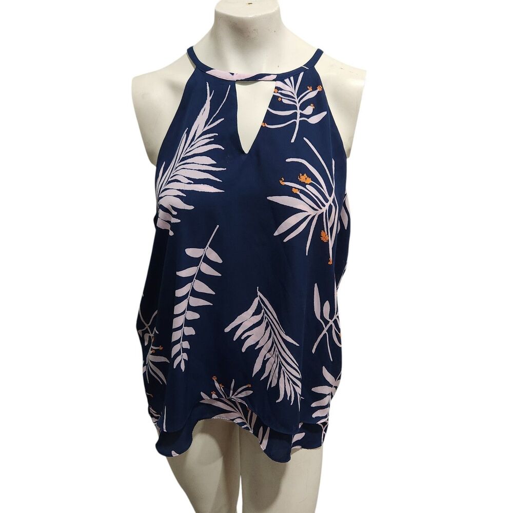 Violet Claire Tunic Blouse Womens SZ XL Tropical Resort Vacation Island Beach